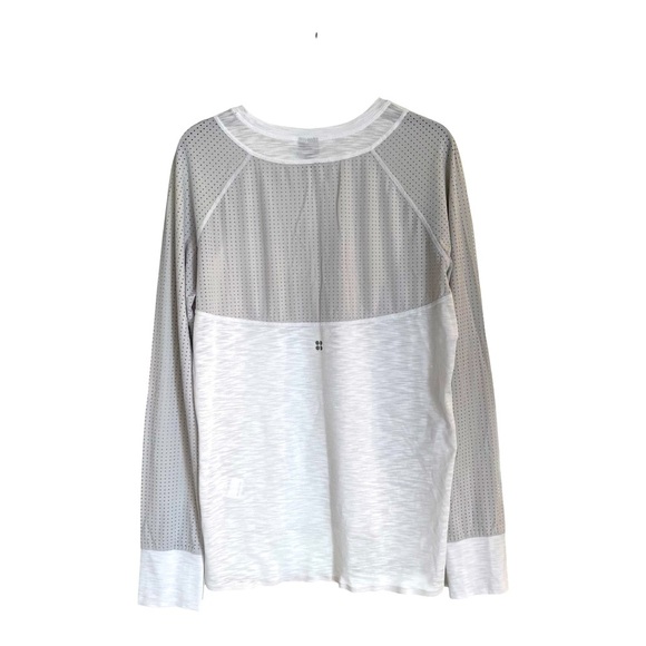 Sweaty Betty Womens Long Sleeve Ventilated Athletic Shirt White and Gray Size M - Picture 2 of 7